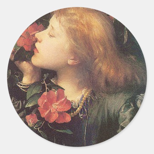 Sticker Rond Rose victorien Round (Devant)