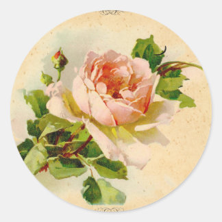 Sticker Rond Rose victorienne