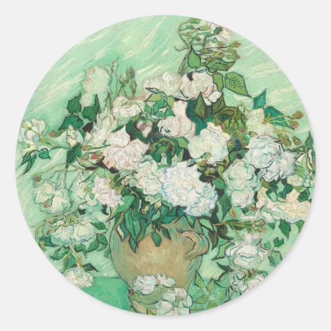 Sticker Rond Rose | Vincent van Gogh (Devant)