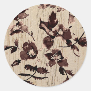 Sticker Rond Rose vintage - rustique