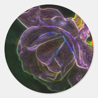 Sticker Rond Rose violet Abstrait Flower Art