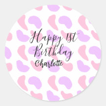 Rose violet abstrait formes heureux 1er anniversai