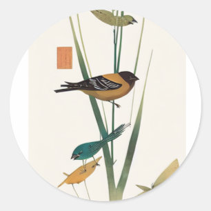 Sticker Rond Roseau vert et fin de société