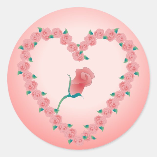 Sticker Rond ROSEBUD ROSE par SHARON SHARPE (Devant)