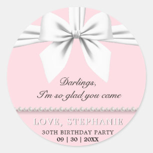 Sticker Rond Rosée Noire Élégante Tiffany Merci d'anniversaire