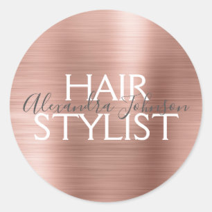 Sticker Rond Rosée Noire - Sceau de la liste de cheveux Rose Go