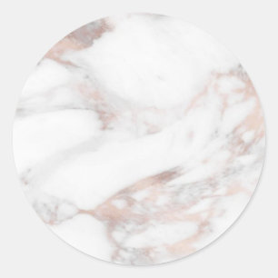 Sticker Rond Rosegold Marbre moderne élégant Blank personnalisé