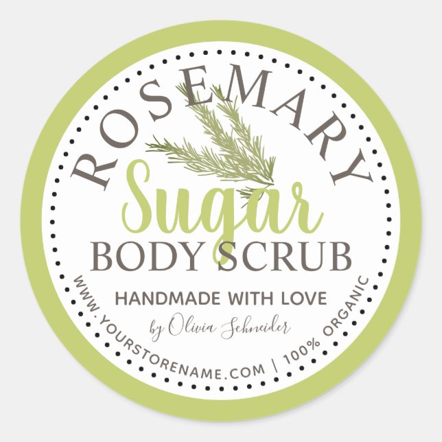 Sticker Rond Rosemary Sugar Scruter personnalisé (Devant)