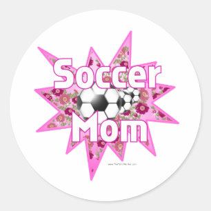 Sticker Rond Roses de maman de football