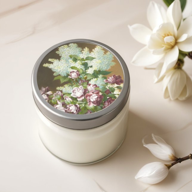 Sticker Rond Roses et Lilacs (Créateur téléchargé)