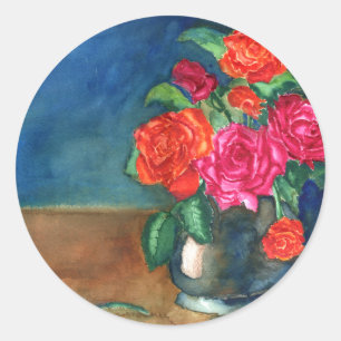 Sticker Rond Roses pour Mon Amour