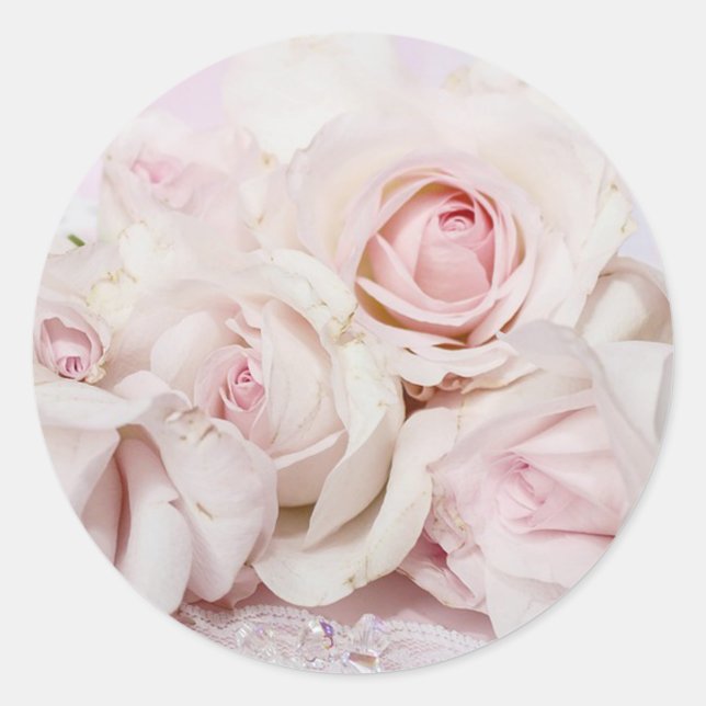 Sticker Rond Roses roses (Devant)