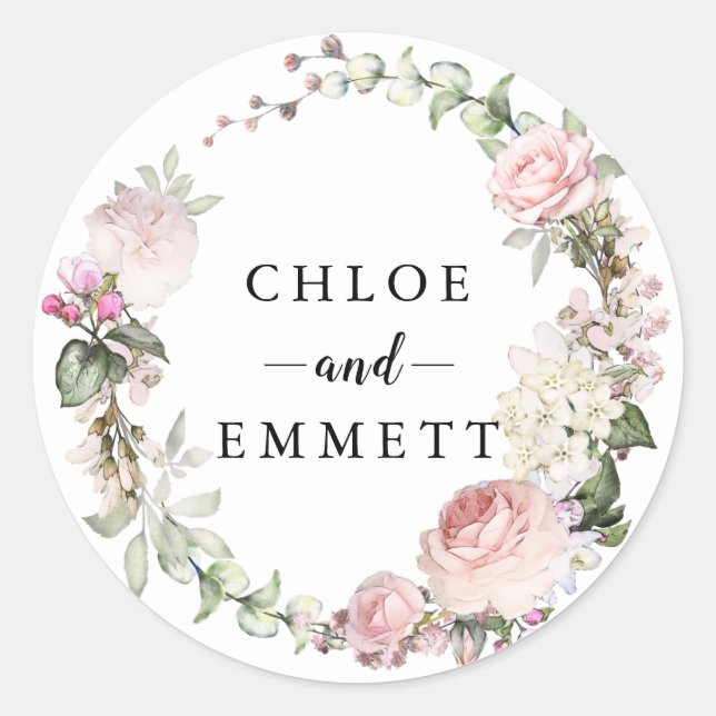 Sticker Rond Roses Roses Roses Roses Roses Roses Rouges Rustiqu (Devant)