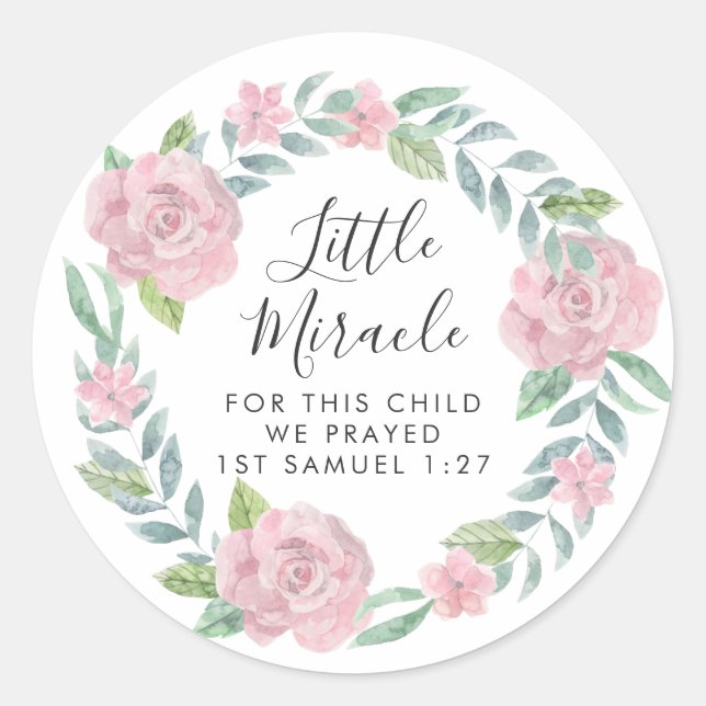 Sticker Rond Roses roses roses Wreath Little Miracle Scripture (Devant)