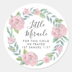 Sticker Rond Roses roses roses Wreath Little Miracle Scripture