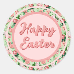 Sticker Rond Roses roses vintages