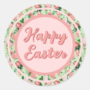 Sticker Rond Roses roses vintages