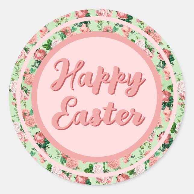 Sticker Rond Roses roses vintages (Devant)