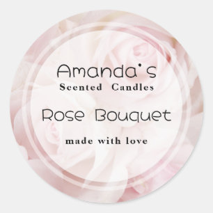 Sticker Rond Roses roses vintages Élégant Bouquet Bouquet Bougi