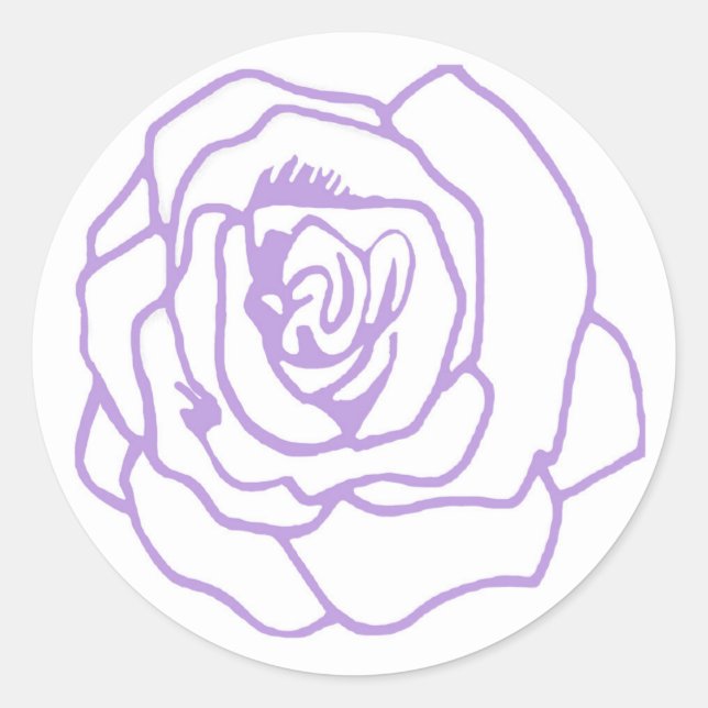 Sticker Rond Roses violets (Devant)
