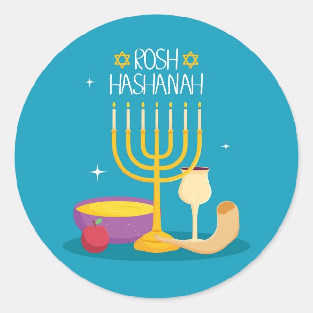 Sticker Rond Rosh Hashanah   (Devant)