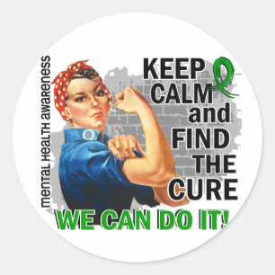 Sticker Rond Rosie Gardez le calme santé mentale.png