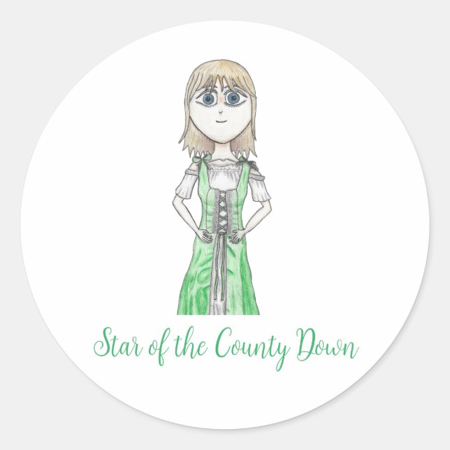 Sticker Rond Rosie McCann de Star of the County Down Irish (Devant)