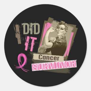 Sticker Rond Rosie Sepia Je L'Ai Fait Cancer Du Sein.Png