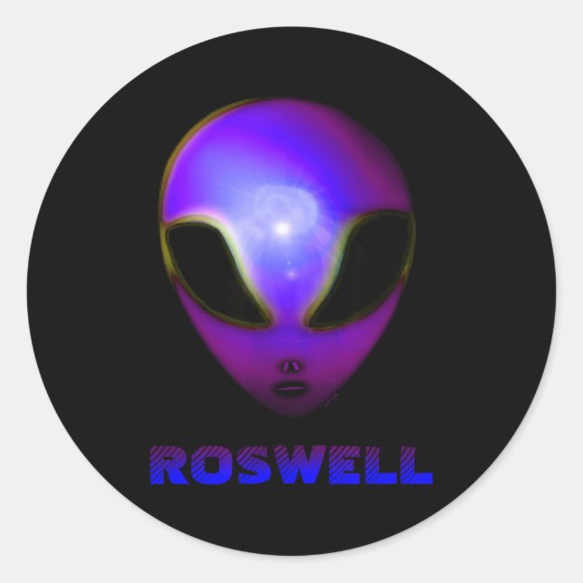 Sticker Rond Roswell New Mexico Alien  (Devant)