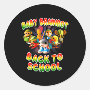 Sticker Rond Rotation cérébrale de bébé italien pour le retour 