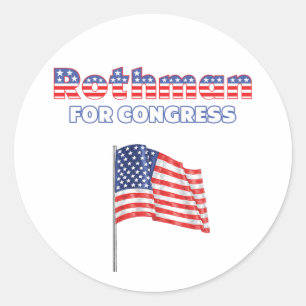 Sticker Rond Rothman pour le drapeau américain patriotique du