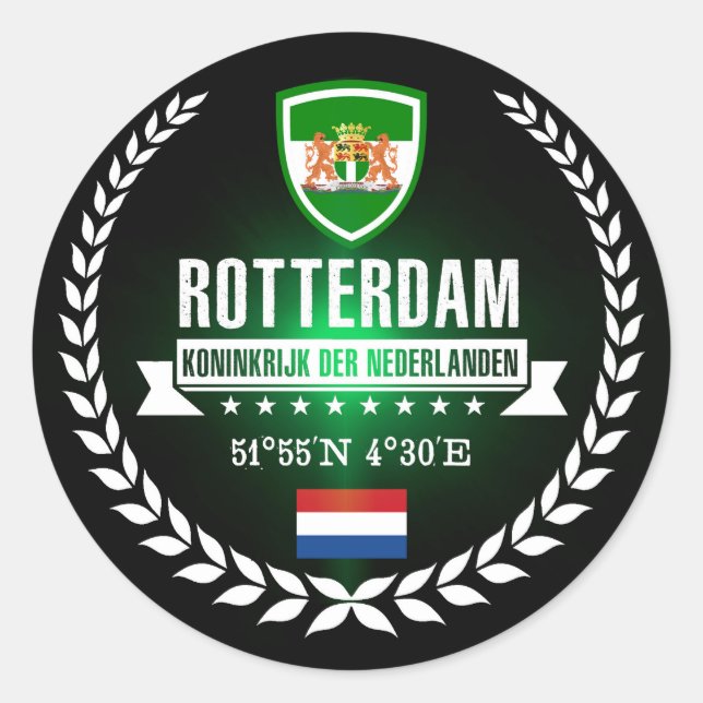 Sticker Rond Rotterdam (Devant)
