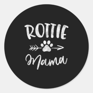 Sticker Rond rottie mama rottweiler la mère de l'amoureux chie