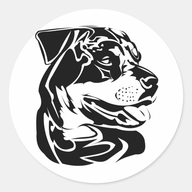 Sticker Rond rottweiler (Devant)