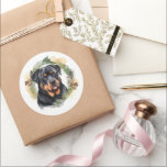 Sticker Rond Rottweiler Christmas Wreath Festive Pup<br><div class="desc">Vous cherchez un cadeau de Noël parfait pour votre ami furry? Notre cadeau de Noël de chien est ce dont vous avez besoin! Avec un délicieux thème de Noël, c'est le cadeau idéal pour votre animal de compagnie bien-aimé. Que vous soyez une mère de chien, un père de chien ou...</div>