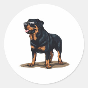 Sticker Rond Rottweiler L'Explorateur