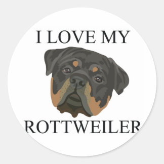 Sticker Rond ROTTWEILER Love !