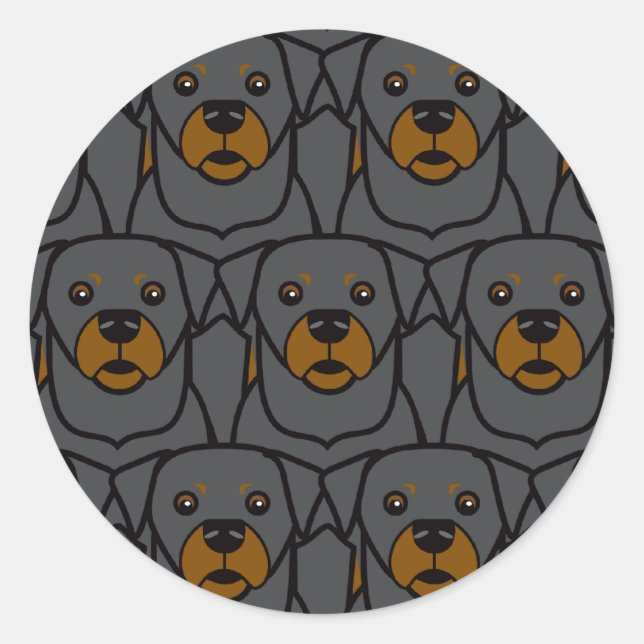 Sticker Rond Rottweilers (Devant)