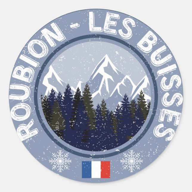 Sticker Rond Roubion - Les Buisses Station de ski (Devant)