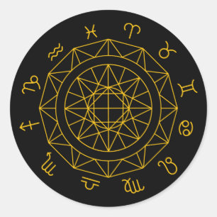 Sticker Rond Roue astrologique du signe Zodiaque