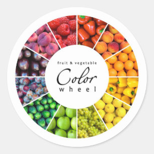 Sticker Rond Roue couleur fruits et légumes (12 couleurs)
