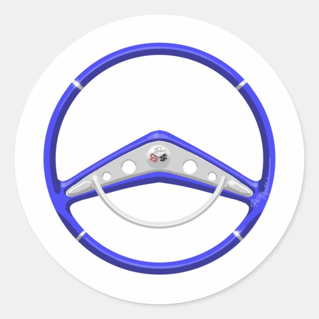 Sticker Rond Roue de direction Blue Chevrolet 1959 (Devant)