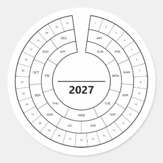 Sticker Rond Roue de suivi mensuel avec année personnalisée