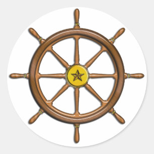 Sticker Rond Roue du bateau en bois