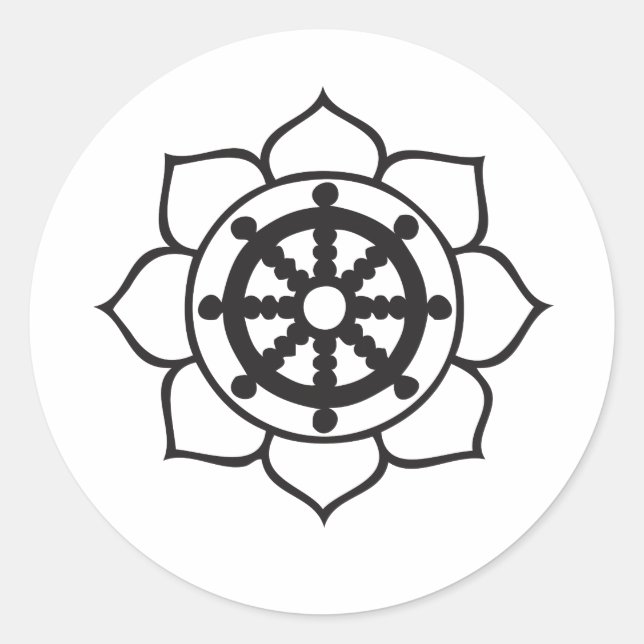 Sticker Rond Roue Lotus de Dharma (Devant)