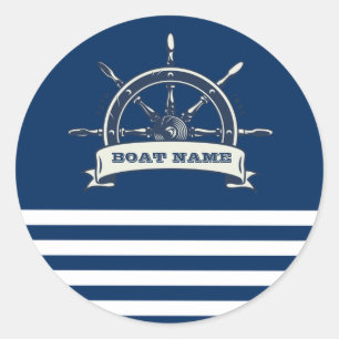 Sticker Rond Roue nautique, Bleu de la Marine