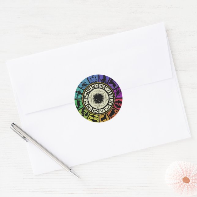 Sticker Rond Roue vintage Zodiac (Enveloppe)