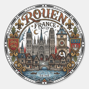 Sticker Rond Rouen, France