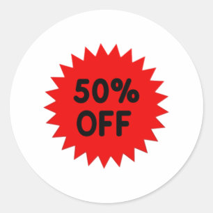 Sticker Rond Rouge 50 pour cent