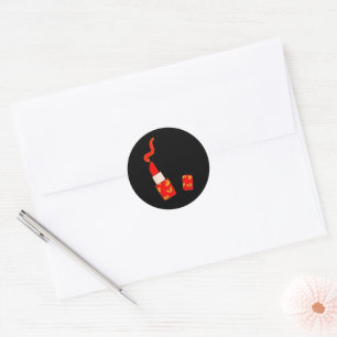 Sticker Rond Rouge à lèvres à motif de cœur design Pop Art